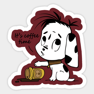 It's Coffee Time Puppy Sticker